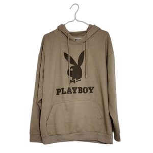 Tan Playboy Logo Hoodie size US Large